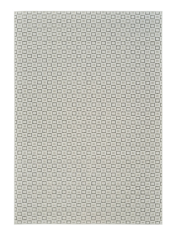Homeroots 4' X 6' Cream And Beige Geometric Distressed Indoor Outdoor Area Rug  Polypropylene 558767