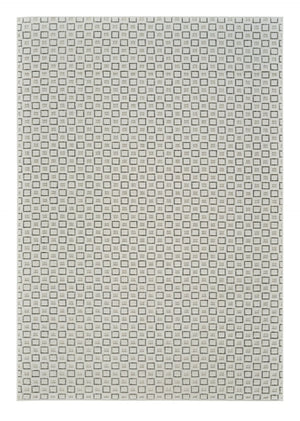 HomeRoots 4' Cream and Beige Geometric Distressed Area Rug - Durable, Stain-Resistant, Indoor/Outdoor Style 5' X 7' 558768