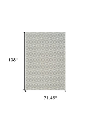 Homeroots 6' X 9' Cream And Beige Geometric Distressed Indoor Outdoor Area Rug  Polypropylene 558769