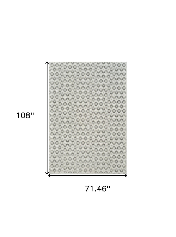 Homeroots 6' X 9' Cream And Beige Geometric Distressed Indoor Outdoor Area Rug  Polypropylene 558769