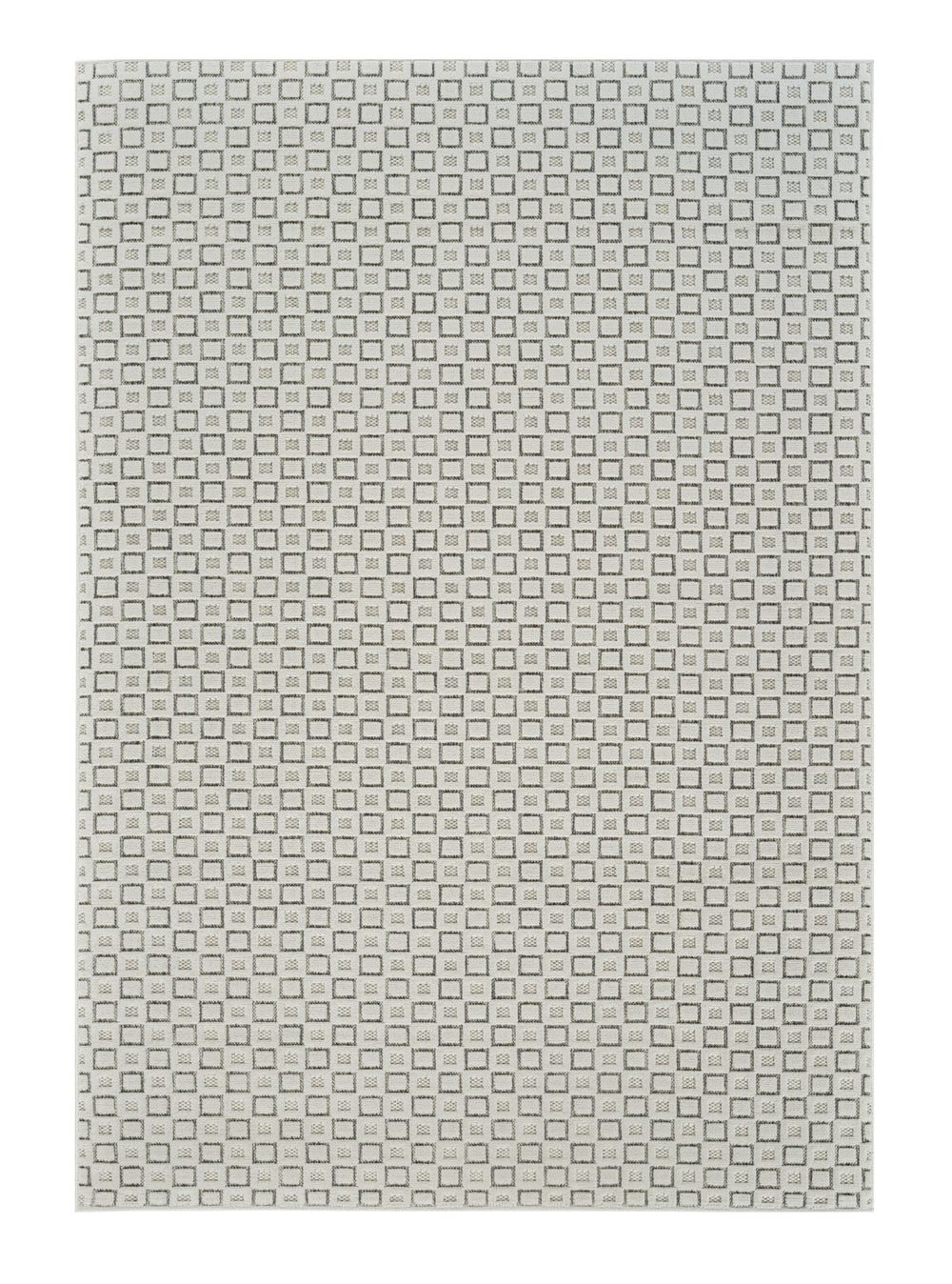 Homeroots 6' X 9' Cream And Beige Geometric Distressed Indoor Outdoor Area Rug  Polypropylene 558769