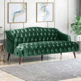 Christopher Knight Home® - Noble House - Adelia Modern Glam Tufted Velvet 3 Seater Sofa