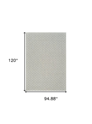 Homeroots 8' X 10' Cream And Beige Geometric Distressed Indoor Outdoor Area Rug  Polypropylene 558770