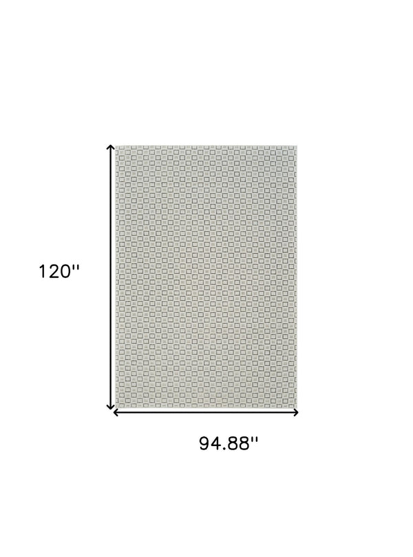 Homeroots 8' X 10' Cream And Beige Geometric Distressed Indoor Outdoor Area Rug  Polypropylene 558770