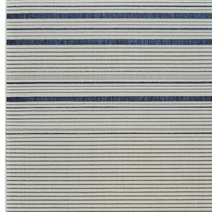 Homeroots 6' X 9' Blue And Cream Striped Distressed Indoor Outdoor Area Rug  Polypropylene 558783