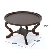 Christopher Knight Home® - Noble House - Althea Dark Walnut Finished Faux Wood Circular Coffee Table