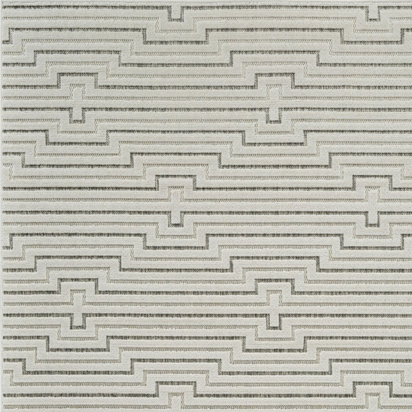Homeroots 4' X 6' Cream And Beige Geometric Distressed Indoor Outdoor Area Rug  Polypropylene 558788