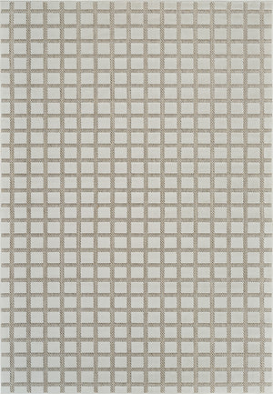 Homeroots 8' X 10' Cream And Beige Geometric Distressed Indoor Outdoor Area Rug  Polypropylene 558798