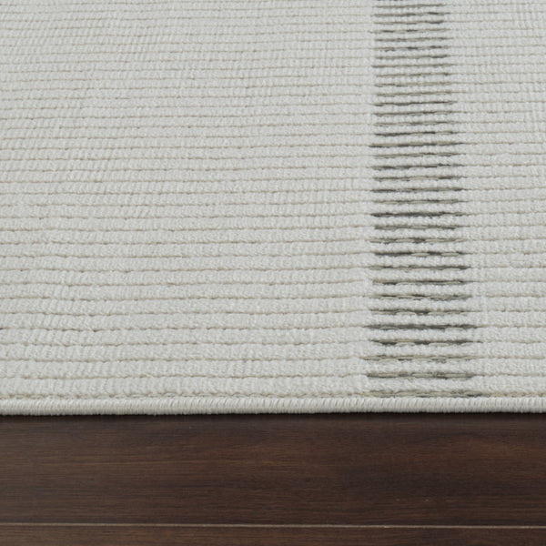 Homeroots 10' Cream And Beige Striped Distressed Indoor Outdoor Runner Rug  Polypropylene 558799