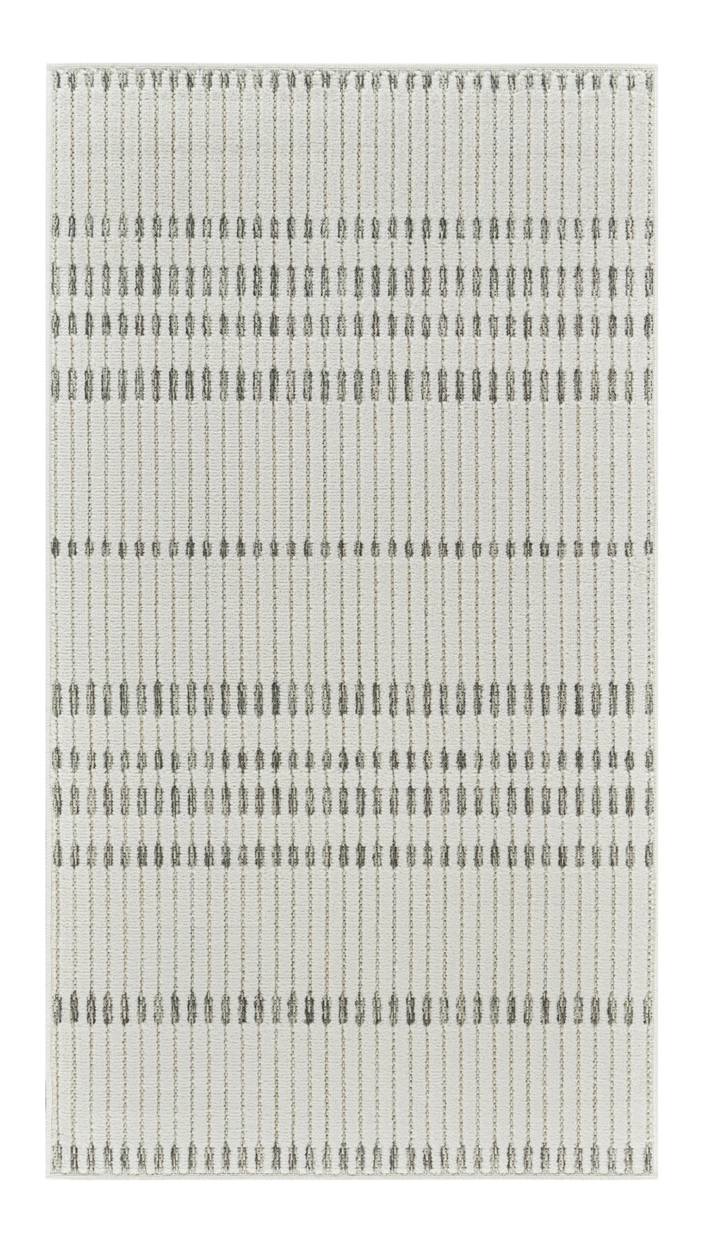 Homeroots 10' Cream And Beige Striped Distressed Indoor Outdoor Runner Rug  Polypropylene 558799