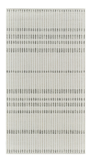 Homeroots 10' Cream And Beige Striped Distressed Indoor Outdoor Runner Rug  Polypropylene 558799