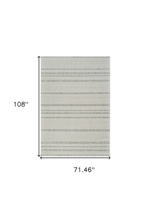 Homeroots 6' X 9' Cream And Beige Striped Distressed Indoor Outdoor Area Rug  Polypropylene 558804