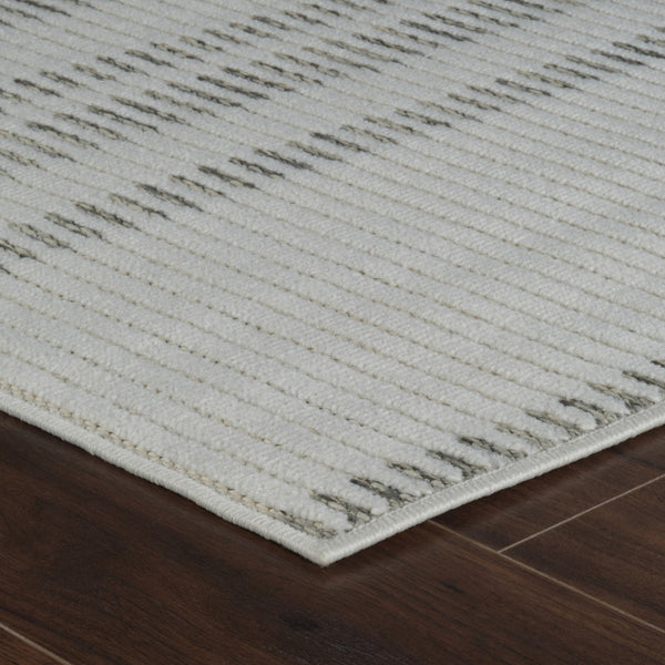 Homeroots 6' X 9' Cream And Beige Striped Distressed Indoor Outdoor Area Rug  Polypropylene 558804