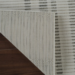 Homeroots 8' X 10' Cream And Beige Striped Distressed Indoor Outdoor Area Rug  Polypropylene 558805