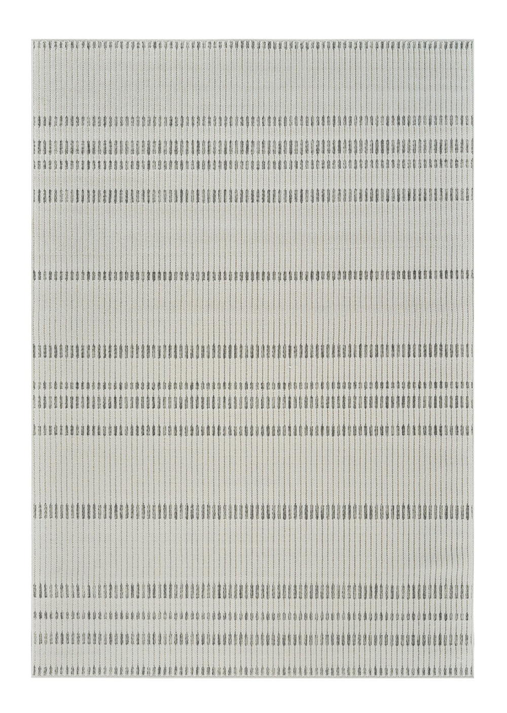 Homeroots 8' X 10' Cream And Beige Striped Distressed Indoor Outdoor Area Rug  Polypropylene 558805