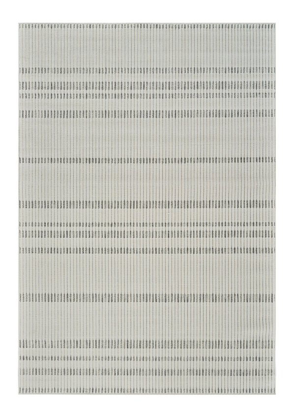 Homeroots 8' X 10' Cream And Beige Striped Distressed Indoor Outdoor Area Rug  Polypropylene 558805