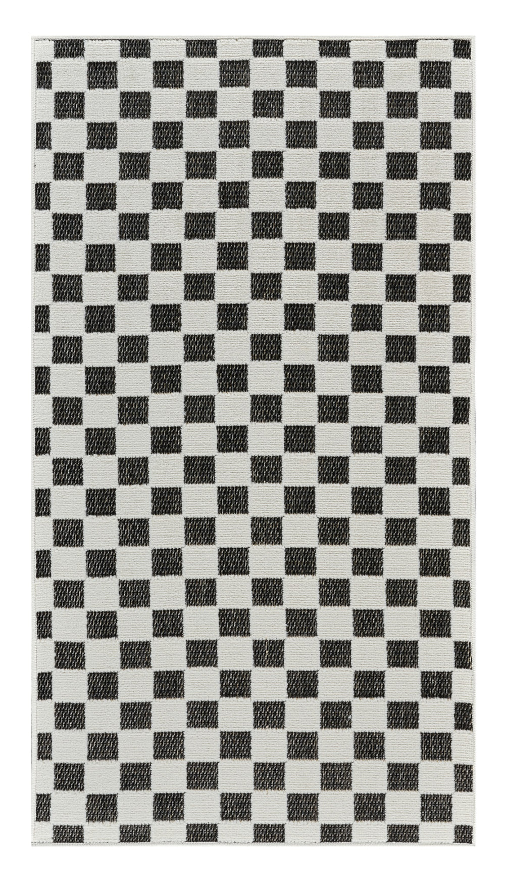 Homeroots 10' Black And White Geometric Distressed Indoor Outdoor Runner Rug  Polypropylene 558806