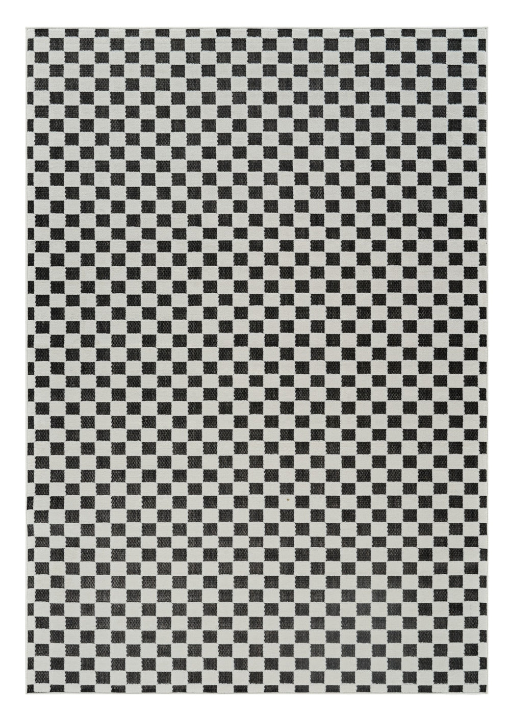 Homeroots 4' X 6' Black And White Geometric Distressed Indoor Outdoor Area Rug  Polypropylene 558809