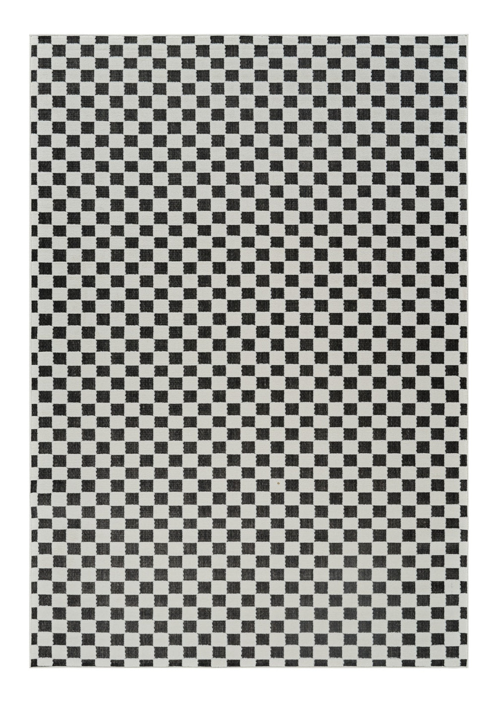 Homeroots 6' X 9' Black And White Geometric Distressed Indoor Outdoor Area Rug  Polypropylene 558811