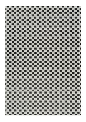 Homeroots 8' X 10' Black And White Geometric Distressed Indoor Outdoor Area Rug  Polypropylene 558812
