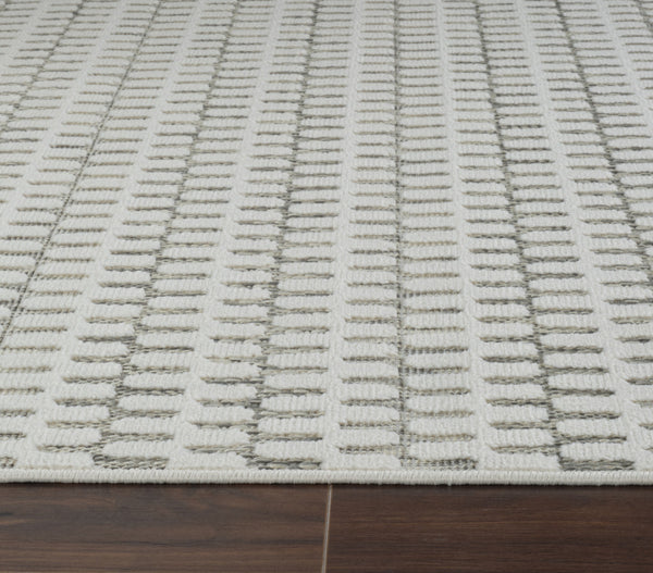 Homeroots 10' Cream And Beige Geometric Distressed Indoor Outdoor Runner Rug  Polypropylene 558813