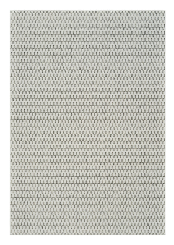 Homeroots 4' X 6' Cream And Beige Geometric Distressed Indoor Outdoor Area Rug  Polypropylene 558816