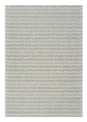 HomeRoots 4' Cream and Beige Geometric Distressed Area Rug - Durable Indoor/Outdoor Style for Any Space 5' X 7' 558817