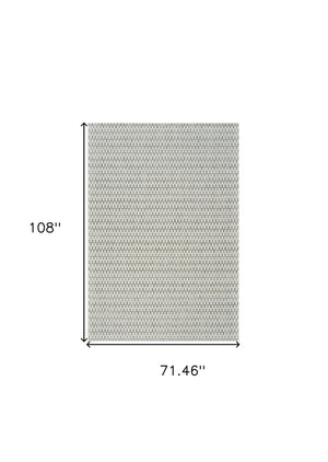 Homeroots 6' X 9' Cream And Beige Geometric Distressed Indoor Outdoor Area Rug  Polypropylene 558818