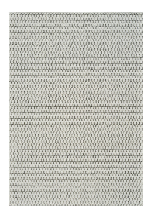 Homeroots 8' X 10' Cream And Beige Geometric Distressed Indoor Outdoor Area Rug  Polypropylene 558819