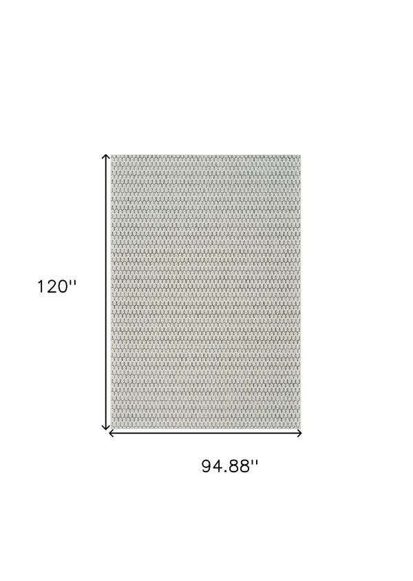 Homeroots 8' X 10' Cream And Beige Geometric Distressed Indoor Outdoor Area Rug  Polypropylene 558819