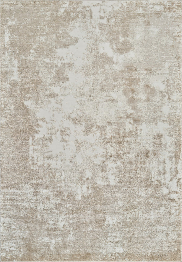 HomeRoots 4' Cream and Beige Abstract Distressed Area Rug – Soft, Stain-Resistant Design for Modern Spaces 4' X 6' 558820
