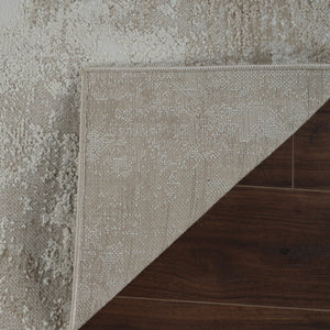 HomeRoots 4' Cream and Beige Abstract Distressed Area Rug – Soft, Stain-Resistant Design for Modern Spaces 4' X 6' 558820