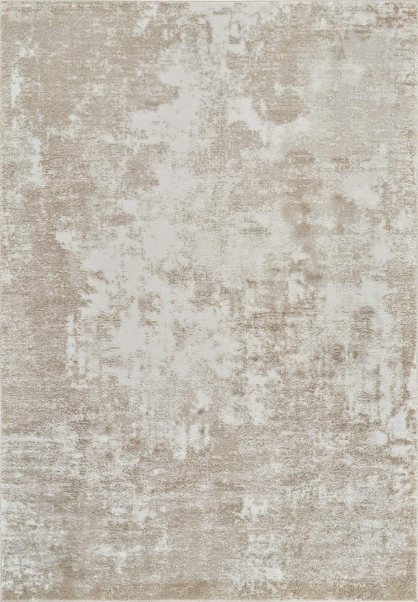 Homeroots 7' X 10' Cream And Beige Abstract Distressed Area Rug  Polypropylene 558822