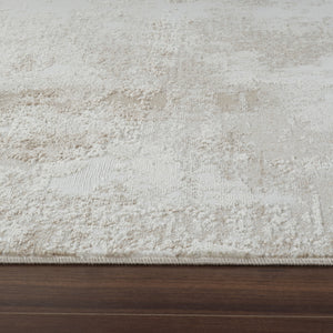 Homeroots 7' X 10' Cream And Beige Abstract Distressed Area Rug  Polypropylene 558822