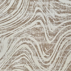 HomeRoots 4' Abstract Distressed Beige and Brown Area Rug - Stylish, Durable, and Easy-Care for Any Space 4' X 6' 558824