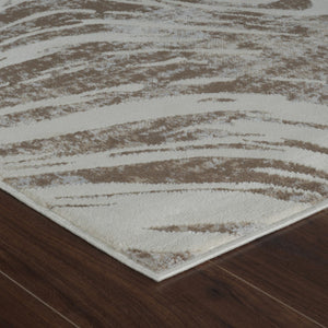 HomeRoots 4' Abstract Distressed Beige and Brown Area Rug - Stylish, Durable, and Easy-Care for Any Space 5' X 8' 558825