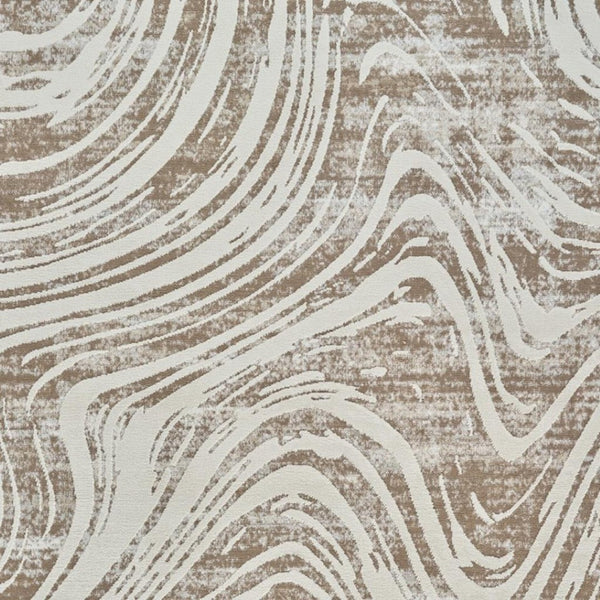 HomeRoots 4' Abstract Distressed Beige and Brown Area Rug - Stylish, Durable, and Easy-Care for Any Space 7' X 10' 558826