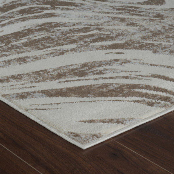 Homeroots 7' X 10' Beige And Brown Abstract Distressed Area Rug  Polypropylene 558826