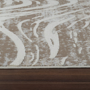 Homeroots 7' X 10' Beige And Brown Abstract Distressed Area Rug  Polypropylene 558826