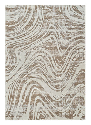 Homeroots 7' X 10' Beige And Brown Abstract Distressed Area Rug  Polypropylene 558826