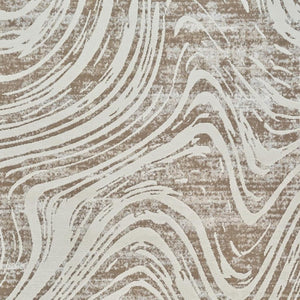 HomeRoots 4' Abstract Distressed Beige and Brown Area Rug - Stylish, Durable, and Easy-Care for Any Space 8' X 11' 558827