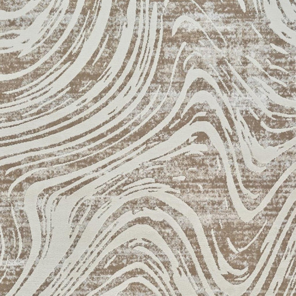 HomeRoots 4' Abstract Distressed Beige and Brown Area Rug - Stylish, Durable, and Easy-Care for Any Space 8' X 11' 558827