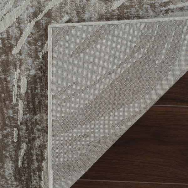 Homeroots 8' X 11' Beige And Brown Abstract Distressed Area Rug  Polypropylene 558827