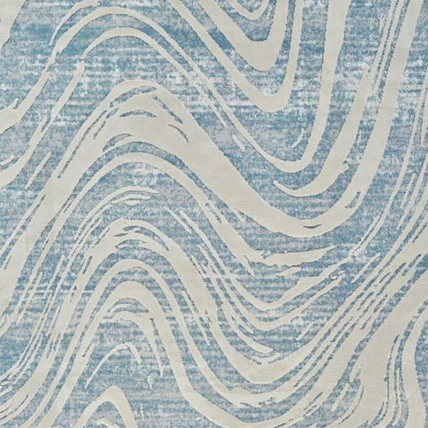 HomeRoots 4' Blue and Beige Abstract Distressed Area Rug – Stylish, Durable, and Perfect for High-Traffic Spaces 4' X 6' 558828