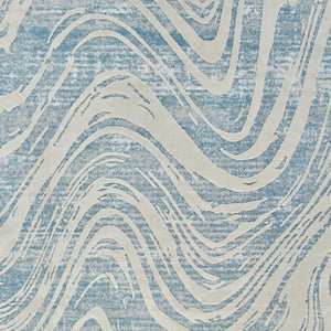 HomeRoots 4' Blue and Beige Abstract Distressed Area Rug – Stylish, Durable, and Perfect for High-Traffic Spaces 7' X 10' 558830