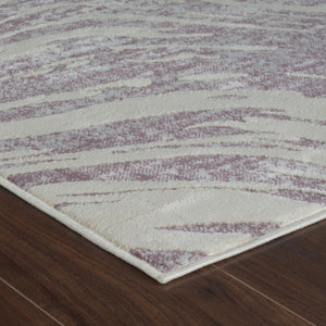 Homeroots 4' X 6' Beige And Purple Abstract Distressed Area Rug  Polypropylene 558832