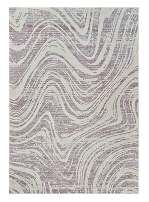 Homeroots 4' X 6' Beige And Purple Abstract Distressed Area Rug  Polypropylene 558832