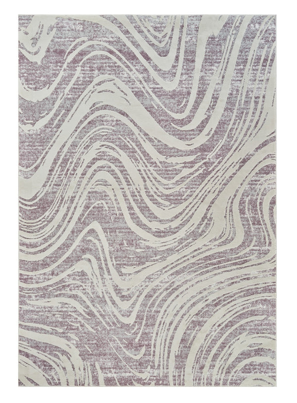 Homeroots 4' X 6' Beige And Purple Abstract Distressed Area Rug  Polypropylene 558832