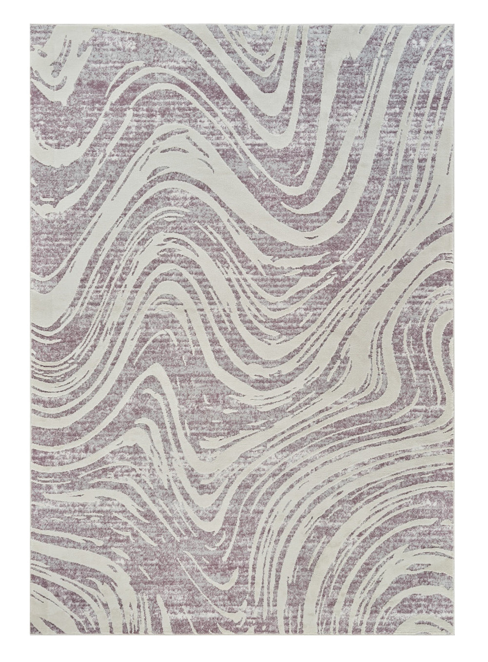 Homeroots 5' X 8' Beige And Purple Abstract Distressed Area Rug  Polypropylene 558833