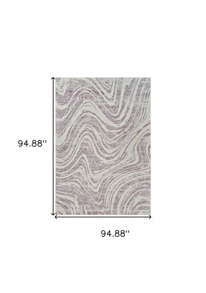 Homeroots 8' X 11' Beige And Purple Abstract Distressed Area Rug  Polypropylene 558835